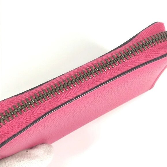 GUCCI 496319 logo Wallet Coin Compartment Zip Around coin purse Leather pink - Picture 7 of 11